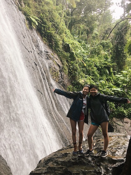 Lily in El Yunque national forest with her sister